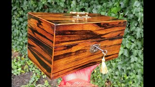 Rare Antique Calamander Wood Box Restoration w Howard RestorAFinish amp FeedNWax [upl. by Thilde]