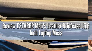 Review ESTARER Mens Leather Briefcase 156 Inch Laptop Messenger Bag for BusinessTravelOffice Pr [upl. by Rihana]