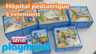 Playmobil 5 extensions de lhôpital pédiatrique  Démo des constructions [upl. by Cardew]