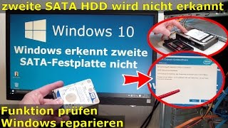 Windows 10  zweite Festplatte nicht erkannt  fehlt  FIX [upl. by Bricker150]