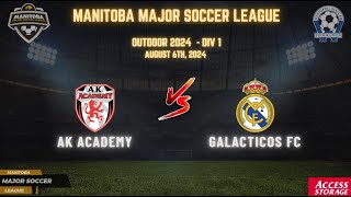 August 6th WSF Div 1 AK Academy vs Galacticos FC [upl. by Joey]