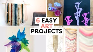 6 Easy Art DIYs For the Weekend  Easy Art Projects [upl. by Natlus]