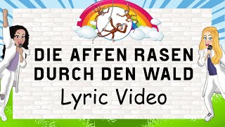 DIE AFFEN RASEN DURCH DEN WALD  Lyric Video  Kinderlieder zum Mitsingen  GroßstadtEngel [upl. by Aspia]