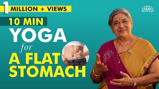 Lose Your Belly Fat 10Minute Yoga for a Flat Stomach  Trim Your Tummy  Dr Hansaji [upl. by Ress]