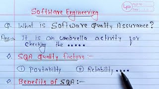 What is Software Quality Assurance full Explanation  Software Engineering [upl. by Rhtaeh751]