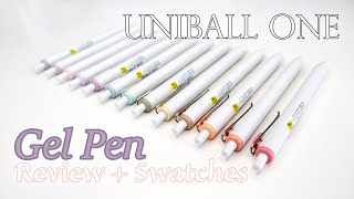 UniBall One Gel Pens  Review  Swatches [upl. by Sonitnatsnok]