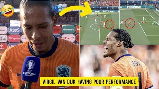 Virgil van Dijk having poor performance Austria amp cursing his own Netherland team for lose v Austria [upl. by Saxen657]