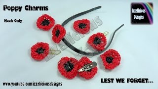 Rainbow Loom  Amigurumi Crochet Poppy for VeteransRemembrance Day LoomlessHook only Version 2 [upl. by Nowtna722]