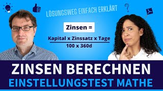 Zinsen berechnen  Einstellungstest Mathe Aufgaben trainieren einstellungstest mathe [upl. by Phillip567]