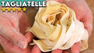 How to Make Homemade Pasta  Tagliatelle by Hand amp Machine [upl. by Ocirled]