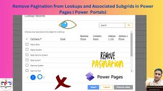 Remove Pagination from Lookups and Associated Subgrids in Power Pages  Power Portals [upl. by Muriah855]