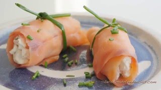 Rollitos de salmón con queso [upl. by Inilam]