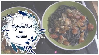 Aujourdhui on cuisine Spaghetti a lencre de seiche en persillade [upl. by Norina941]