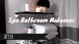 SMALL GUEST BATHROOM MAKEOVER RENTER FRIENDLY SPA LUXURY BATHROOM DECOR [upl. by Jed]