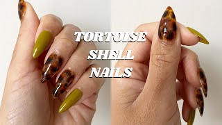 EASY TORTOISE SHELL NAIL ART TUTORIAL  How To Make Press On Nails [upl. by Aaren]