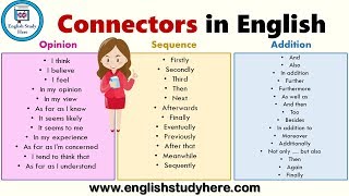 Connectors in English  List of Sentence Connectors in English  Transition Words List [upl. by Akcinahs]