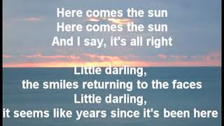 Here Comes The Sun  The Beatles Lyrics [upl. by Naujtna]