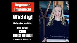 WICHTIG Bundesgesundheitsministerium bestätigt Keine Freistellung vor Verbot des Gesundheitsamtes [upl. by Mikes]