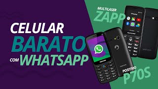 Celular BARATO com WhatsApp Positivo P70s Multilaser ZAPP e KaiOS Comparativo e AnáliseReview [upl. by Noiramed]