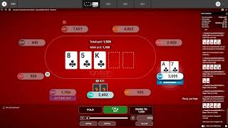 Ace High Flush on the flop [upl. by Rehm]