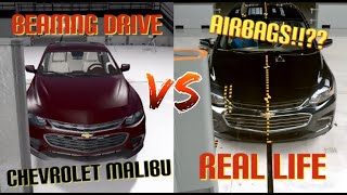 BeamNGDrive VS Real life  MALIBU CRASH TEST  AIRBAGS Mod [upl. by Arehsat691]