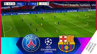 PSG vs BARCELONA  HIGHLIGHTS  RESUMEN  CHAMPIONS LEAGUE 2021  Simulación amp Predicción [upl. by Terena910]