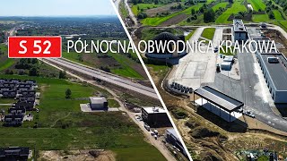 S52  Północna Obwodnica Krakowa  Węzeł OUD Modlnica Kładka Pieszo  Rowerowa Maj 2024 DRON [upl. by Tollmann320]