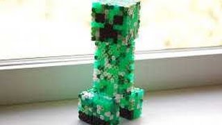 HAMA BEADS creeper 3D  CREEPER PERLER BEADS  CREEPER PYSSLA  3D TUTORIAL [upl. by Yruoc]