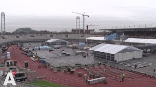 Bouw wkschaatsbaan in Olympisch Stadion van start [upl. by Parnas]