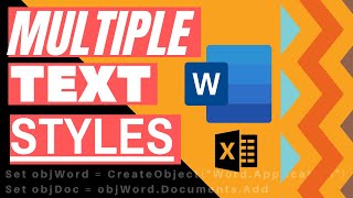 Excel VBA Macro Create Word Doc with Mutliple Text Styles in the Same File Heading amp SubHeading [upl. by Kistner460]