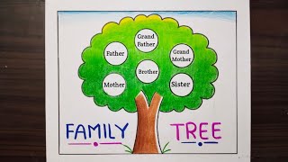 Family Tree  How to Make Family Tree Easy Step  Family Tree Project Idea  Family Tree Drawing [upl. by Nahseez]