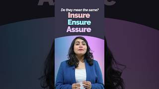 Commonly Confused English Words Ensure vs Insure vs Assure englishtips learnenglish speakenglish [upl. by Elah]