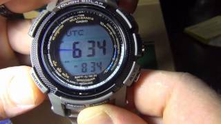 Casio Pro Trek PRW200T7ER Titanium Altimeter Barometer Digital Compass Solar Watch review [upl. by Xed]