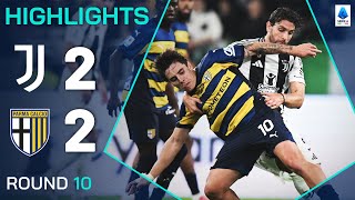 JUVENTUSPARMA 22  HIGHLIGHTS  Bianconeri pegged back in fourgoal thriller  Serie A 202425 [upl. by Nikral]