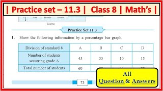 Practice set 113 class 8th Maths chapter 11 statistics Maharashtra state board [upl. by Nyladam]