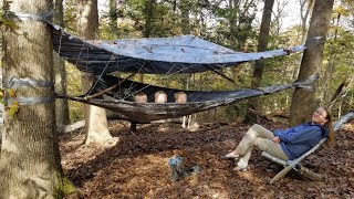 Duct Tape Hammock Tent Camping  Rabbit Catch amp Cook Duct Tape Survival Shelter Challenge [upl. by Coplin]