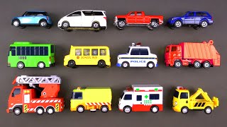 Learning Street Vehicles for Kids 1 with Hot Wheels Matchbox Tomica Cars and Trucks Tayo [upl. by Denby]