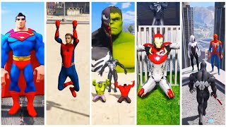 SUPERHERO MEGA BATTLE 15 MARVEL AND DC SUPERHERO MEGA BATTLE SPIDERMAN VS IRONMAN VS HULK VS THOR [upl. by Elleinnod]