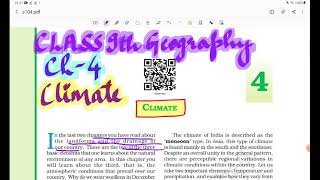 Class9th Geography Chapter 4 Climate part 1 detailed explanation in hindi [upl. by Niriam]