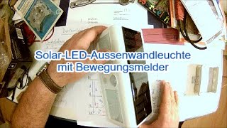 Solar LED Außenlampe mit Bewegungsmelder Vorstellung Unboxing technische Neuware Made in Germany [upl. by Nevaeh]