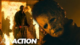 Michael Myers vs Firefighters  Halloween Kills 2021  All Action [upl. by Arrik]