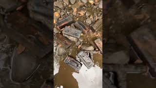 Mudlarking  Treasure hunting 100 yr old antique 2 star bricks [upl. by Hoopen]