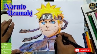 How to draw👉 Naruto Uzumaki Anime step by step  Art by Subhojit  easy Naruto drawing [upl. by Leik]