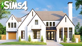 MODERN FAMILY TRANSITIONAL FRENCH COUNTRY HOME Curb Appeal Recreation  Sims 4 Speed Build No CC [upl. by Nylareg]