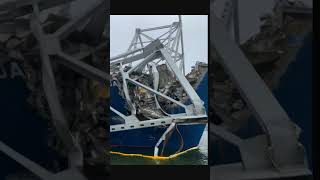 Severe Bow Damage to containership MV Dali Hampering Salvage Efforts in Baltimore [upl. by Otipaga]