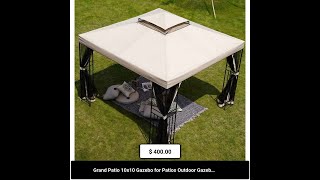 Grand Patio 10x10 Gazebo for Patios Outdoor Gazebo with Mosquito Netting and Curtains Outdoor Pri [upl. by Buerger]