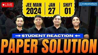 JEE Main 2024 Session1 27Jan1st shiftLive Student Reaction Paper Solving Toughness Analysis [upl. by Ahselaf197]