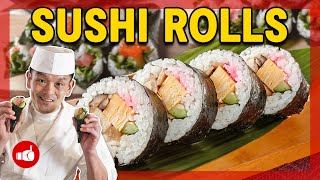 The EASIEST Way to Make Sushi at Home  Japanese Makizushi Rolled Sushi [upl. by Rebm534]