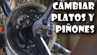 Cómo cambiar platos y cassette piñones de la bicicleta [upl. by Barclay]