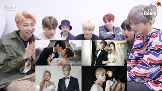 BTS Reaction to BTS x BLACKPINK · photos of kisses and weddings fmv [upl. by Asit]